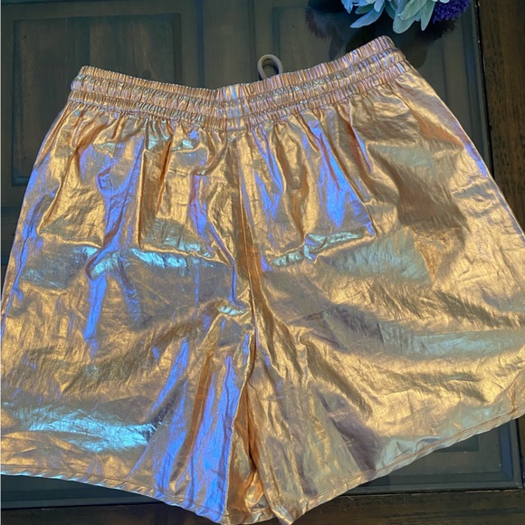 ALC Linen Metallic Rose Gold Shorts - Picture 7 of 12